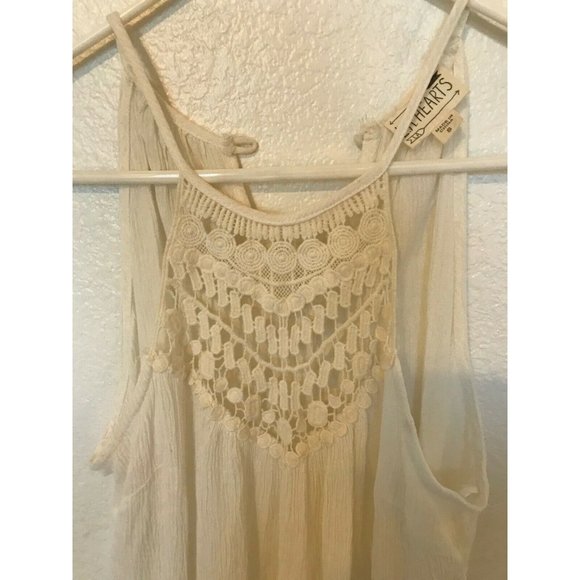 LA Hearts Cream Halter Blouse Women's Size Small - Picture 2 of 5